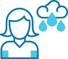 Depression Blue Tone Icon vector