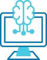 Artificial Intelligence Blue Tone Icon vector