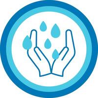 Sweaty Hands Blue Tone Circle Icon vector