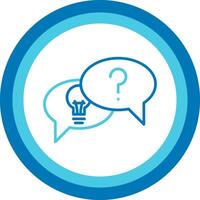 Problem Finding Blue Tone Circle Icon vector