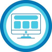 Web Template Blue Tone Circle Icon vector
