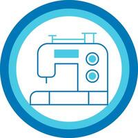 Sewing Machine Blue Tone Circle Icon vector
