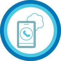 Cloud Based Calling Blue Tone Circle Icon vector