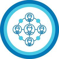 Remote Access Blue Tone Circle Icon vector