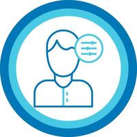 Self Control Blue Tone Circle Icon vector