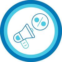 Promotion Blue Tone Circle Icon vector