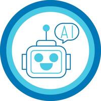 Ai Assistant Blue Tone Circle Icon vector