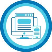 Responsive Design Blue Tone Circle Icon vector
