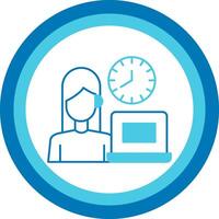Working Hours Blue Tone Circle Icon vector