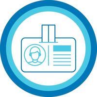 Id Card Blue Tone Circle Icon vector