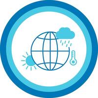 Climate Change Blue Tone Circle Icon vector