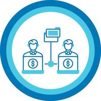 Remote Access Of Files Blue Tone Circle Icon vector