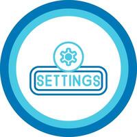 Setting Blue Tone Circle Icon vector