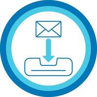 Inbox Blue Tone Circle Icon vector