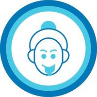 Drooling Blue Tone Circle Icon vector
