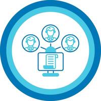 Files Exchange Blue Tone Circle Icon vector