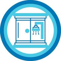 Shower Room Blue Tone Circle Icon vector