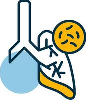 Germs In Lungs Shapes Icon vector