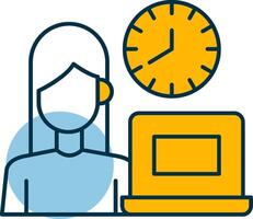 Working Hours Shapes Icon vector