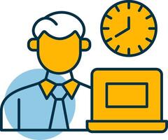 Office Working Hours Shapes Icon vector