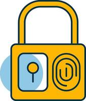 Fingerprint Lock Shapes Icon vector