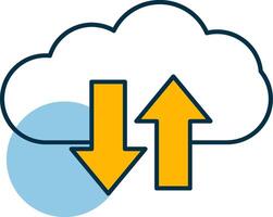 Cloud Upload And Download Shapes Icon vector