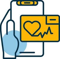 Heart Rate App Shapes Icon vector