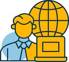 Remotely Working Shapes Icon vector
