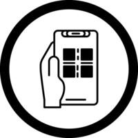 Qr Scan Circle Icon vector