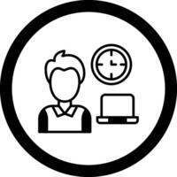 Working Hours Circle Icon vector