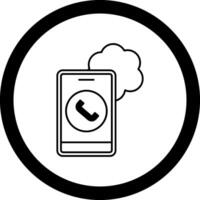 Cloud Based Calling Circle Icon vector