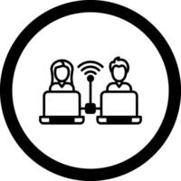 Remote Access Circle Icon vector