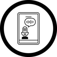 Voice Recognition Circle Icon vector
