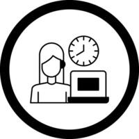 Working Hours Circle Icon vector