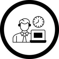 Office Working Hours Circle Icon vector