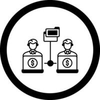 Remote Access Of Files Circle Icon vector