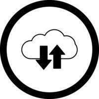 Cloud Upload And Download Circle Icon vector