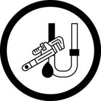 Pipe Repair Circle Icon vector