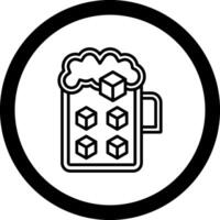 Cold Beer Circle Icon vector