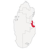 Qatar map. Map of Qatar with capital city Doha vector