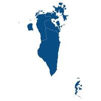 Bahrain map. Map of Bahrain in administrative provinces in blue color vector