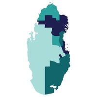 Qatar map. Map of Qatar in administrative provinces in multicolor vector