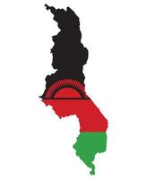 PrintMalawi map with national flag. Map of Malawi with Malawi flag vector