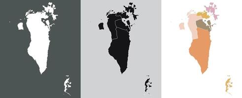 Bahrain map. Map of Bahrain in set vector