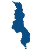 Malawi map. Map of Malawi in blue color vector