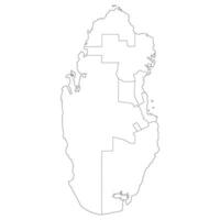 Qatar map. Map of Qatar in administrative provinces in white color vector