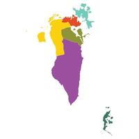 Bahrain map. Map of Bahrain in administrative provinces in multicolor vector
