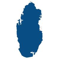 Qatar map. Map of Qatar in blue color vector