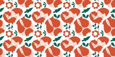 Seamless pattern with funny cute Guinea pig. vector