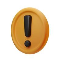 3D realistic circle warning sign. Yellow danger alert icon isolated on white background vector
